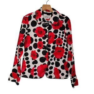 Live A Little Jacket Square Button Long Sleeve Floral‎ Rose Y2K Colorful Medium